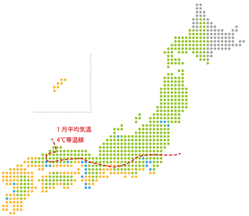 ヤマトシロアリ・イエシロアリの生息地図